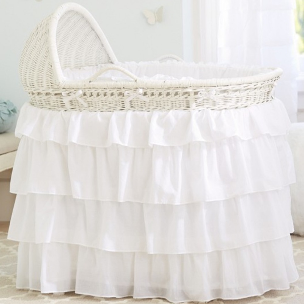 Pottery Barn ruffled bassinet skirt.